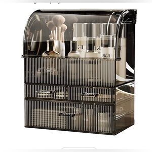 Transparent Black Makeup Organizer